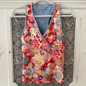 Athleta Floral Tank Top in Red, Pink, Yellow, Blue